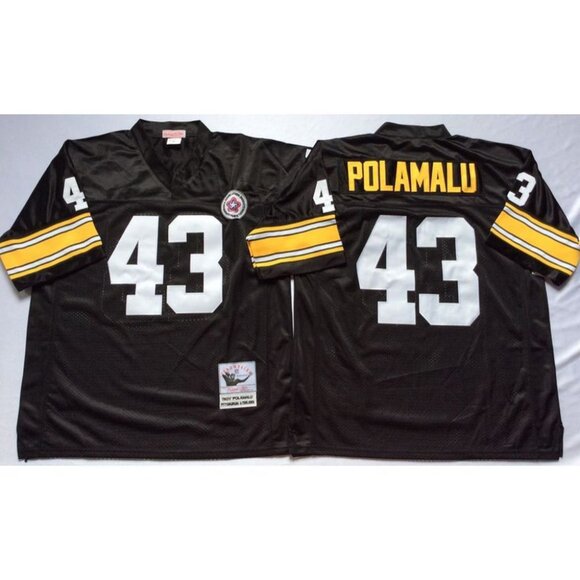 Mens Youths Kids Womens Troy Polamalu Black Stitched Jersey